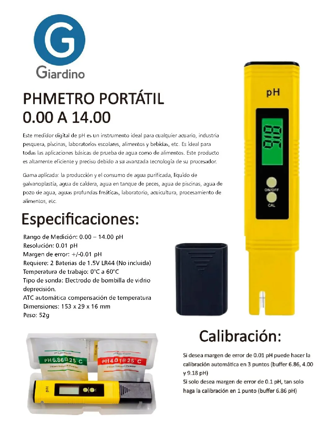 pH-metro portátil (0,00 – 14,00)